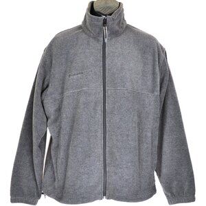 Columbia Cathedral Peak Mens Size L Gray Fleece Full Zip Jacket